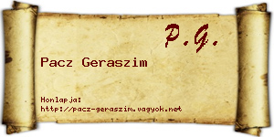 Pacz Geraszim névjegykártya